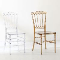 Chaise de mariage en acrylique et cristal au design moderne, empilable, sans assemblage requis, pour événements