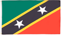 Bandera de Santa Kitts y Nevis de 3x5 pies, poliéster de lujo resistente y duradero, para interiores/exteriores con rayas cosidas y ojales de latón