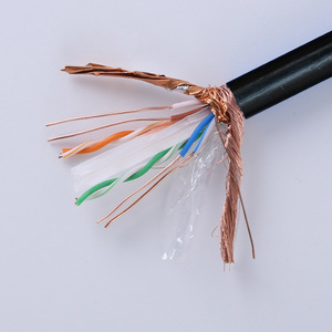 สายเคเบิลเครือข่าย Cat 6 สำหรับภายนอกอาคาร แบบ SFTP ป้องกันสัญญาณรบกวน ขนาด 0.58 มม. ทองแดงปราศจากออกซิเจน 8 แกนทองแดงบริสุทธิ์ สายอีเธอร์เน็ตแบบตีเกลียว - Product Image 2