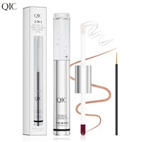 Gloss à lèvres double embout + Huile à lèvres 2-en-1, Rouge à lèvres waterproof non-collant anti-transfert, Crayon à lèvres peel-off, Couleur pour les lèvres, Huile à lèvres