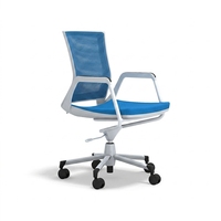 Chaise de bureau pivotante moderne à dossier mi-haut en maille, ergonomique, réglable en hauteur, avec dossier respirant, confortable pour le bureau à domicile