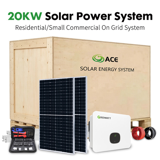 CE VDE Certified 30KW Grid Tie Solar Power Plant 15KW 20KW 25KW PV Generating System with Smart Monitoring and Full Sets