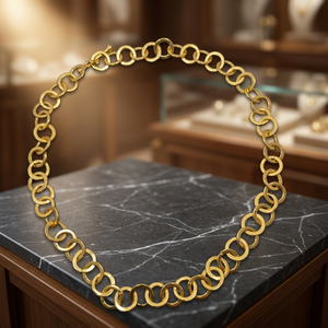 Collier chaîne pour pull en laiton plaqué or 18 carats, fait main, style religieux, motif massif, 18 pouces - Product Image 3