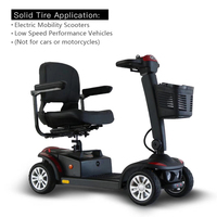 Neumático Sólido de PU de 8 Pulgadas HEXIN No Flats para Scooters para Personas Mayores/Discapacitadas, Negro HX-W209 - Excelente Tracción y Agarre