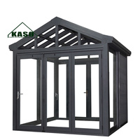 Sunrooms Maisons Véranda Maison Fenêtre Design Vérandas Vertes Portables Sur Le Pont Aluminium Verre Trempé Pergola