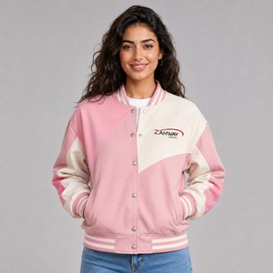 <b>Top</b> Trending Women's Varsity Jacket Button Closure Eco Friendly High Quality Casual Wear Baseball Women Varsity Jacket - Product Image 1