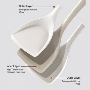 Juego de utensilios de cocina de silicona, espátula, cuchara y volteador con orificios, antiadherentes, de grado alimenticio, resistentes al calor 230°C ° C para Cocina Comercial y Hogar - Product Image 3