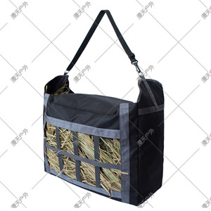 Sac d'alimentation pour chevaux, sac de stockage de foin de grande capacité, tissu Oxford 600D, utilisation en extérieur, noir, gris - Product Image 3