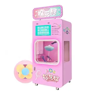 24 Hours Round Smart Devices Sugar Cotton Candy Machine In Entertainment Area Street