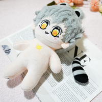 Poupée en peluche en coton sur mesure, style Q, humanoïde, avec oreilles d'animaux, pour souvenirs de marque de jeux et d'anime (OEM/ODM)