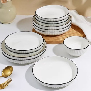 Assiette à riz en céramique japonaise de <span class=keywords><strong>8</strong></span> pouces Assiette <span class=keywords><strong>Yamada</strong></span> écologique avec design minimaliste Internet Famous Home Style pour les cadeaux - Product Image 5