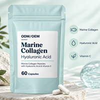 Capsules de peptides de collagène marin, acide hyaluronique, vitamine C, nutrition pour la santé de la peau, complément de collagène de poisson, fabrication en marque privée
