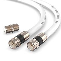 Cable Coaxial RG6 Macho-Macho con Conectores Tipo F, Cable de Extensión para Internet de Alta Velocidad, TV Digital y Satélite