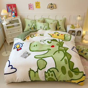 أغطية سرير شتوية دافئة للأطفال من المخمل المرجاني الصوفي الكرتوني للشتاء - Product Image 3