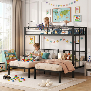 Litera Moderna Triple y Doble con Armazón de Metal Tamaño Twin XL en Existencia en EE. UU. para Uso Hotelero - Product Image 2