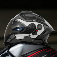 Casque de moto intégral DOT en ABS avec double visière, protection solaire, doublure respirante et spoiler