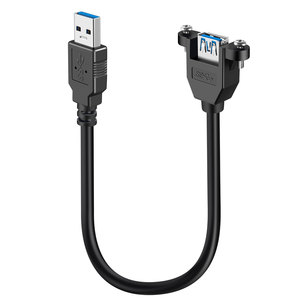 Usb 3.0 Extension Cable Male To Female Adapter Black Flexible With <b>Screw</b> Base <b>Copper</b> Wire - Product Image 2