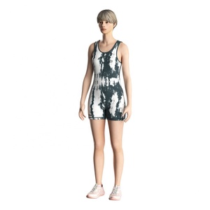 Traje de una pieza morado para mujer, mono deportivo, body de yoga con estampado de leopardo para danza femenina - Product Image 5