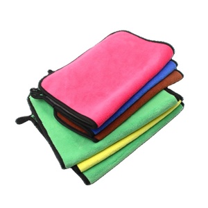 Toalla de microfibra profesional personalizada, paño de secado de Carare, Pulloff, Limpieza interior de coche, 380Gsm, 40x60, color negro - Product Image 1