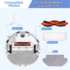 Repuestos para Robot <span class=keywords><strong>Aspirador</strong></span> Compatibles con <span class=keywords><strong>Xiaomi</strong></span> S10 S12 T12 B106GL <span class=keywords><strong>Mop</strong></span> <span class=keywords><strong>2S</strong></span> XMSTJQR2S 3C B106CN: Cepillo Principal, Cepillo Lateral, Filtro HEPA, Paño de Limpieza - Product Image 6