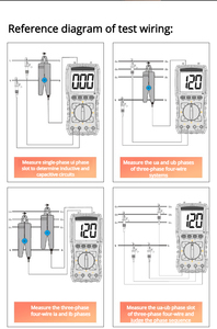 VICTOR VC4000 Volt-ampèremètre de phase à double <span class=keywords><strong>pince</strong></span> Détecteur de séquence <span class=keywords><strong>triphasé</strong></span> haute précision - Product Image 6