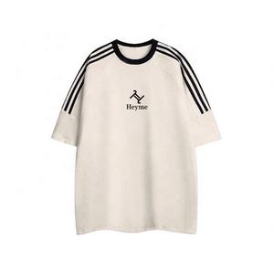 Camisetas a rayas para hombre OEM Camiseta vintage Camiseta con estampado de peso pesado Camiseta elegante - Product Image 4