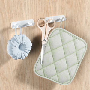 Crochets de support de cuisine en PVC adhésif fort modèles muraux à Double oreille <span class=keywords><strong>sans</strong></span> traces ventouses à roulement <span class=keywords><strong>mural</strong></span> - Product Image 3