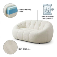 Ensemble de canapés modulaires Marshmallow |   Éponge haute densité, design sans armature |   Couverture en cachemire |   Ensemble de canapés modernes adaptés aux appartements