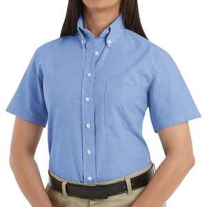 Vestido de carrera elegante de camisa Oxford ejecutivo personalizado para mujer en color rojo - Product Image 3