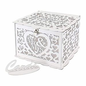 Wooden <b>Wedding</b> <b>Card</b> <b>Box</b> Hollowed Out Mr & Mrs Design For <b>Wedding</b> Sign In Greeting <b>Cards</b> Storage - Product Image 3