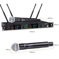 Système de microphone sans fil professionnel UHF ST-9007, dynamique, cardioïde, avec suppression du bruit, boîtier métallique portable, XLR
