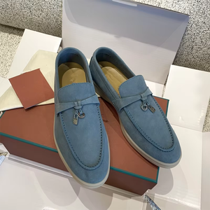 Zapatos de diseñador de lujo, mocasines clásicos de cuero genuino, zapatos casuales planos de alta gama para hombre y mujer, de talla grande. - Product Image 4