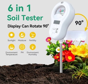 Nouveau Testeur de fertilité du sol 6-en-1 <span class=keywords><strong>2026</strong></span>, fourni par l'usine, avec sondes interchangeables pour la luminosité, l'humidité et le pH - Product Image 1
