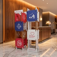Support de signalisation vertical pliable en carton ondulé écologique, présentoir en papier pour exposition et publicité