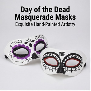 Masque de crâne en sucre HLC pour le Jour des Morts, idéal pour les maisons hantées d'Halloween et les événements de festivals à thème, fêtes costumées et célébrations - Product Image 3