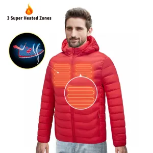 5V Electric Intelligent Temperature Control Insulated Heated puffer Jacket Winter Warm Hooded Heated Jacket for women