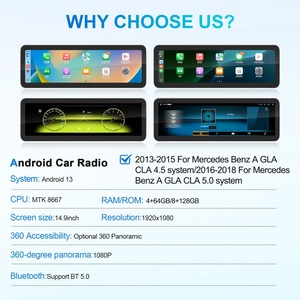 14.9" Touch Screen Android 13 Car Navigation Head Unit for Benz GLA <b>System</b> 2013-2018 with CarPlay, Android <b>Auto</b>, DSP, 4G LTE - Product Image 5