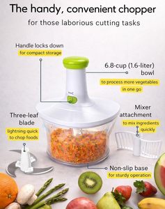 Large 1.5L Bowl Effortless Vegetable <b>Chopper</b> Meat Mincer Fruits and Herbs <b>Chopper</b> Garlic Onion <b>Hand</b> Press Manual Food <b>Chopper</b> - Product Image 5
