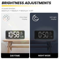 LED-Wecker mit großem Display Innen thermometer Schlummer zeit kalender Hintergrund beleuchteter Temperatur monitor Wand Digitaluhr