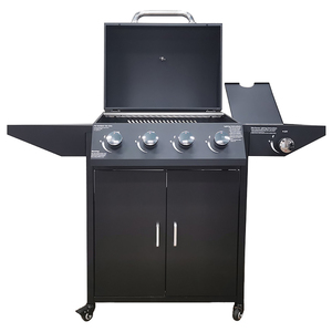 Barbecue moderne au gaz naturel d'extérieur, 4+1 brûleurs, allumage électronique, haute pression, sécurité, acier inoxydable, finition peinte en poudre - Product Image 1