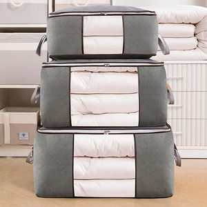 Clothing Storage Bag Rectangle Quilt Organizer With Window Bedroom Use - Product Image 1