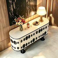 Meuble de salon moderne de luxe léger Shengxuan, console de salle à manger et de chambre à coucher en laiton fait main, armoire haut de gamme durable à panneaux surélevés