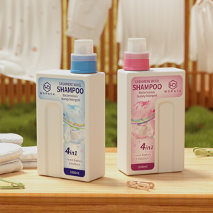 Nhựa <span class=keywords><strong>HDPE</strong></span> <span class=keywords><strong>Cuboid</strong></span> hình dạng tùy chỉnh có sẵn in ấn bơm lại chất lỏng nhựa giặt chất tẩy rửa rỗng Chai 600ml 1000ml - Product Image 1