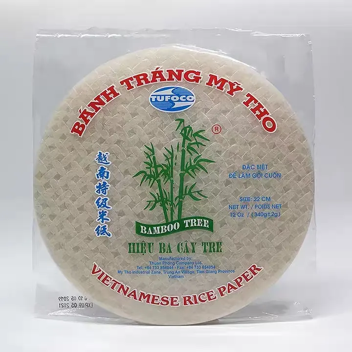 Papel de arroz vietnamita para Sping Roll, Banh Tran My Tho, Bamboo Tree hieu ba gay tre