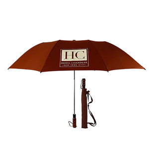 A prueba de viento Auto abierto grande sólido paraguas plegable con Logo - Product Image 1