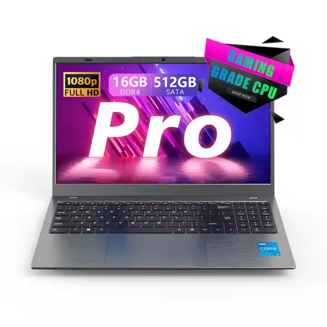 New Model 1080P HD IPS Screen Intel I7 15.6inch 16GB RAM 512GB SSD Business Gaming Laptop Windows 10