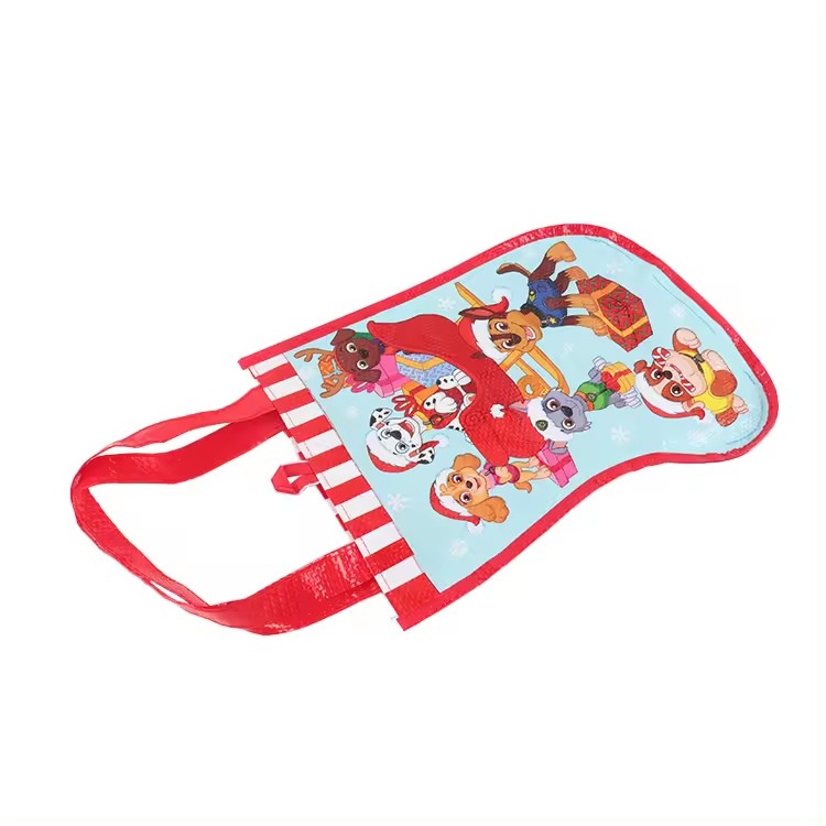 Factory Price Wholesale Socks Shaped Xmas Candy PP Woven Gift Bags For Christmas Favors Party Decorations