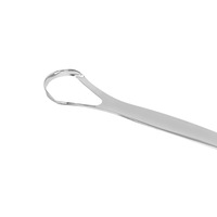 Jeu de 2 pièces de grattoir de langue en métal avec logo personnalisé en acier inoxydable pour éviter la mauvaise haleine