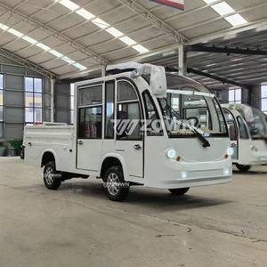 Comfort Enclosed Cabin Electric <b>Flatbed</b> Transport <b>Truck</b> Custom Color For Resort Industrial Park - Product Image 5