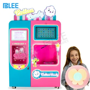 Double Nozzle Interesting Highly Interactive Automatic Cotton Candy Vending Machine For Kids
